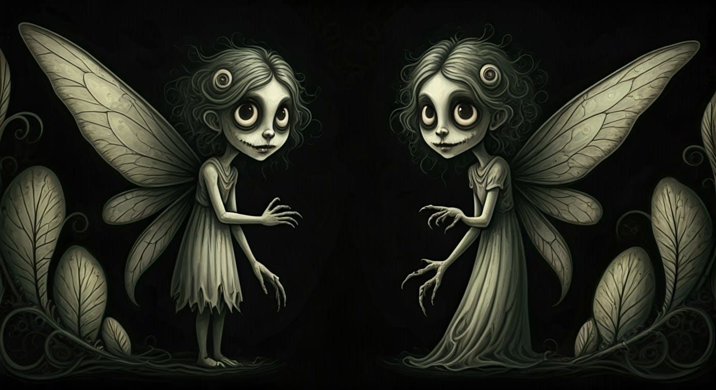 Haunted Faeries Illustration in Vintage Style