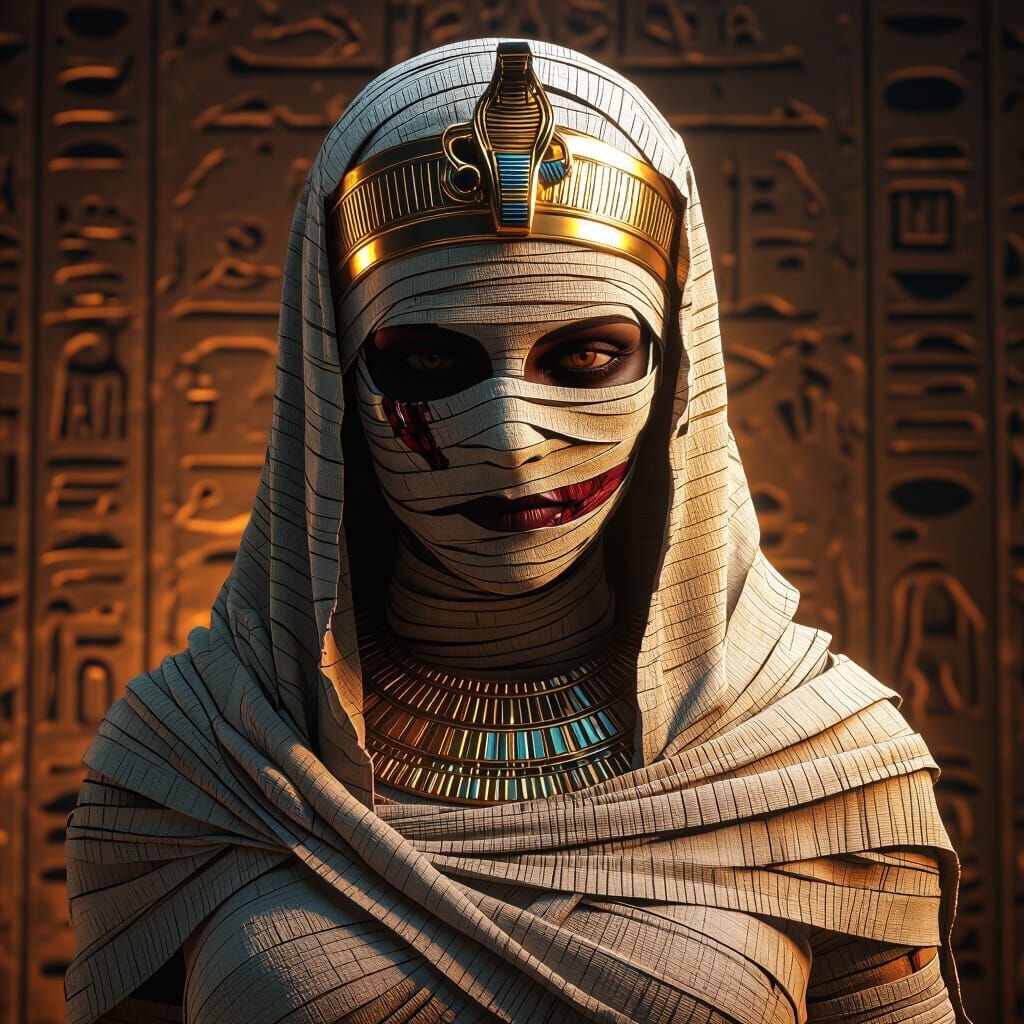 Undead Mummy Queen in Ancient Egyptian Style