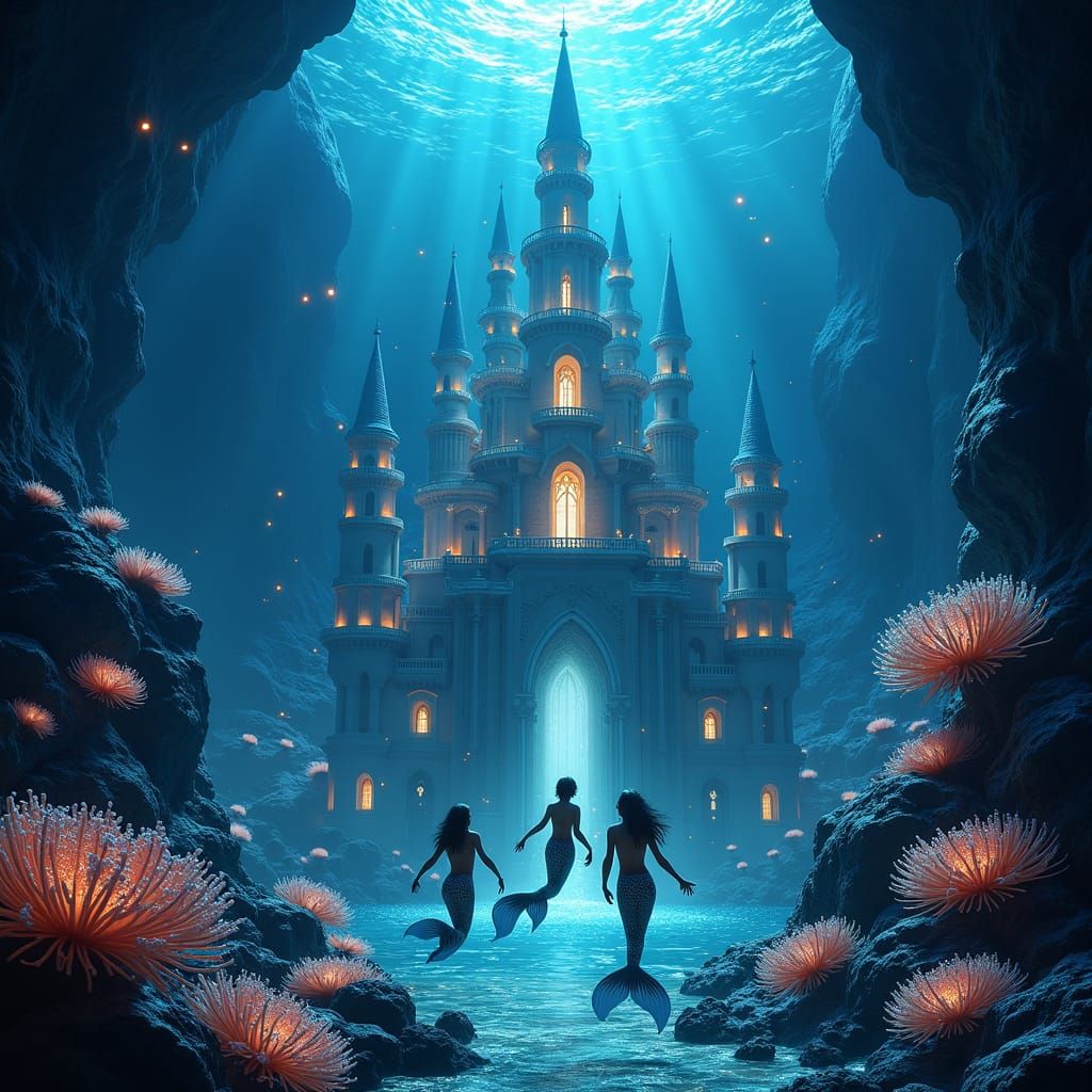 Luminous Fairy Palace in Ocean Depths
