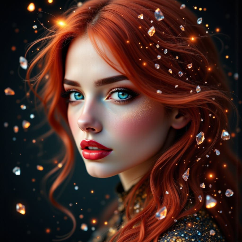 Enchanting Portrait of a Woman with Red Hair