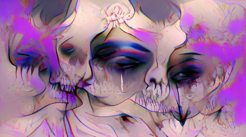 Surreal Decay: A Melancholic Reaper's Transformation