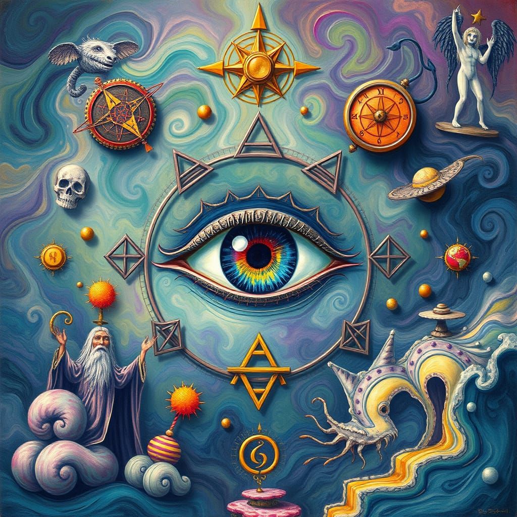 Mystical All-Seeing Eye in Candyland Style