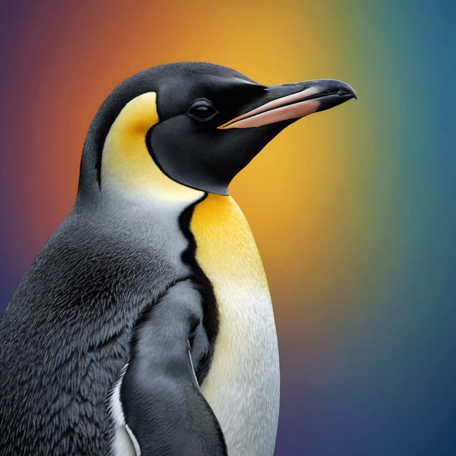 Photorealistic Emperor Penguin Portrait in Hyperrealism