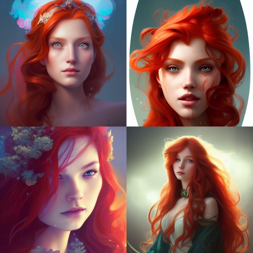 Mythical Redhead Princess: Detailed 8K Portrait