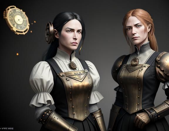 Twin Sisters in a Steampunk Time Machine
