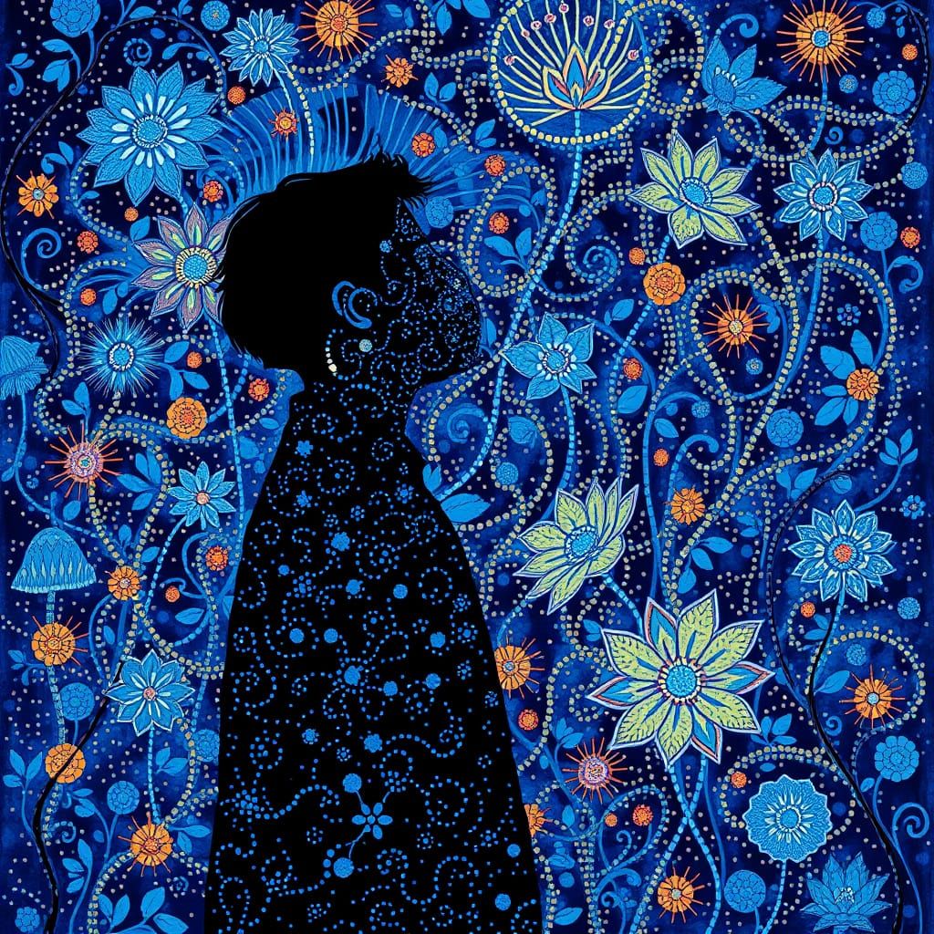 Ethereal Whispers of Himalayan Blue Poppies in Liquid Opal S...