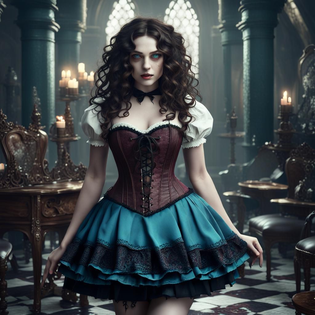 Gothic Alice in Wonderland in Detailed Matte Painting