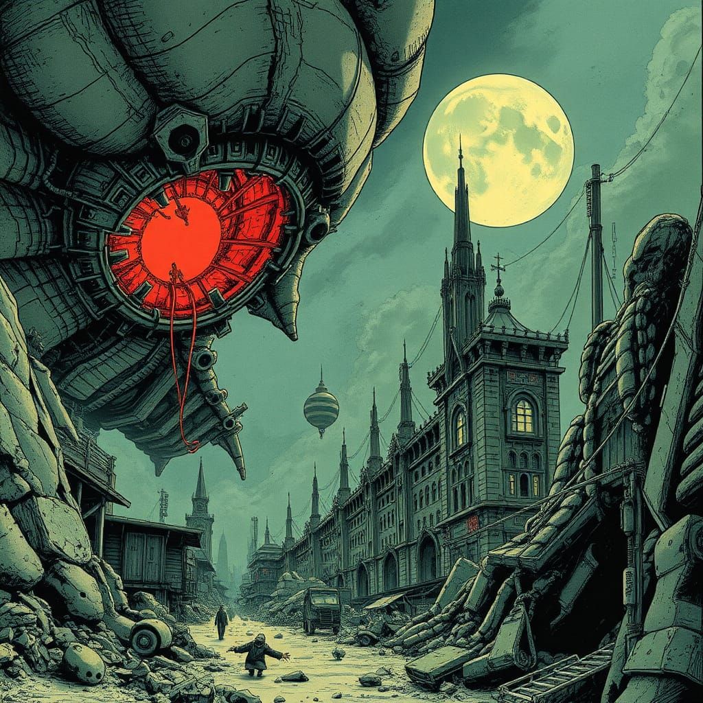 Dystopian Future in Horror Manga Style