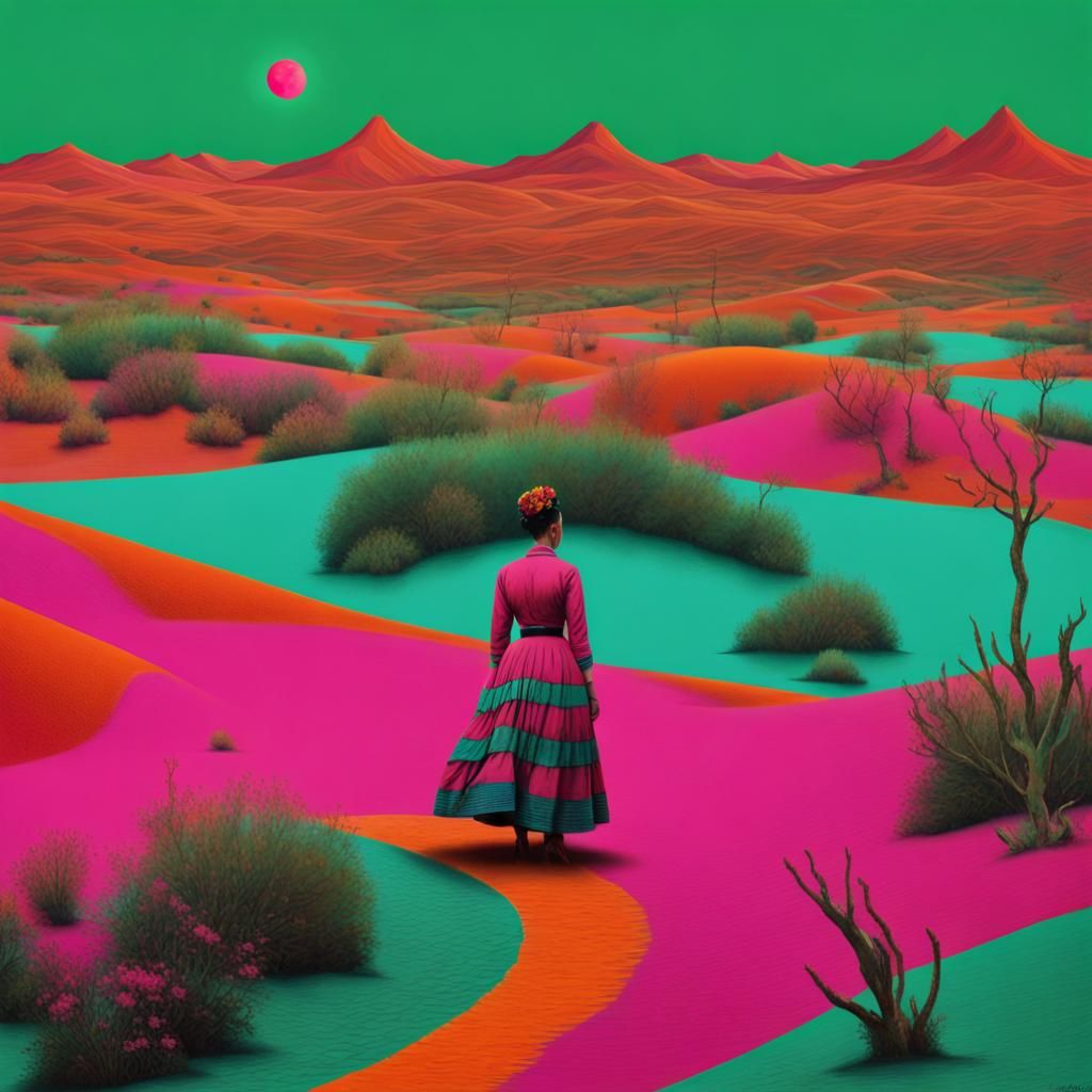 Surrealist Journey Through a Sci-Fi Landscape