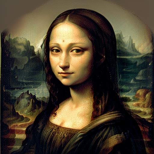 3D Pixel Portrait of Mona Lisa