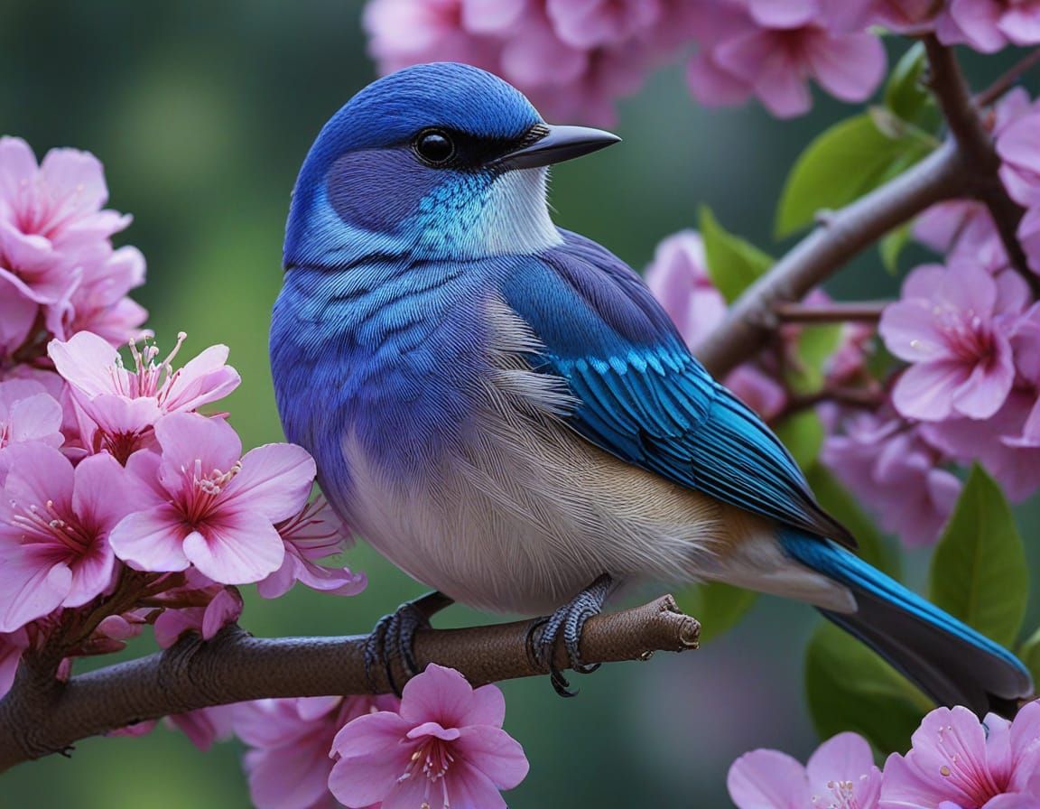 Majestic Exotic Bird in Dazzling Garden Portrait