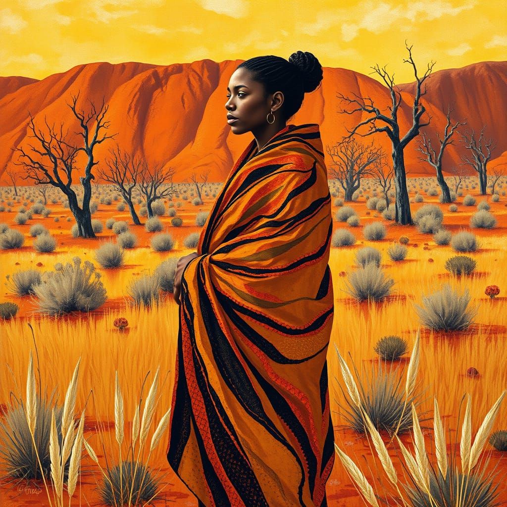 Aboriginal Woman in the Australian Outback