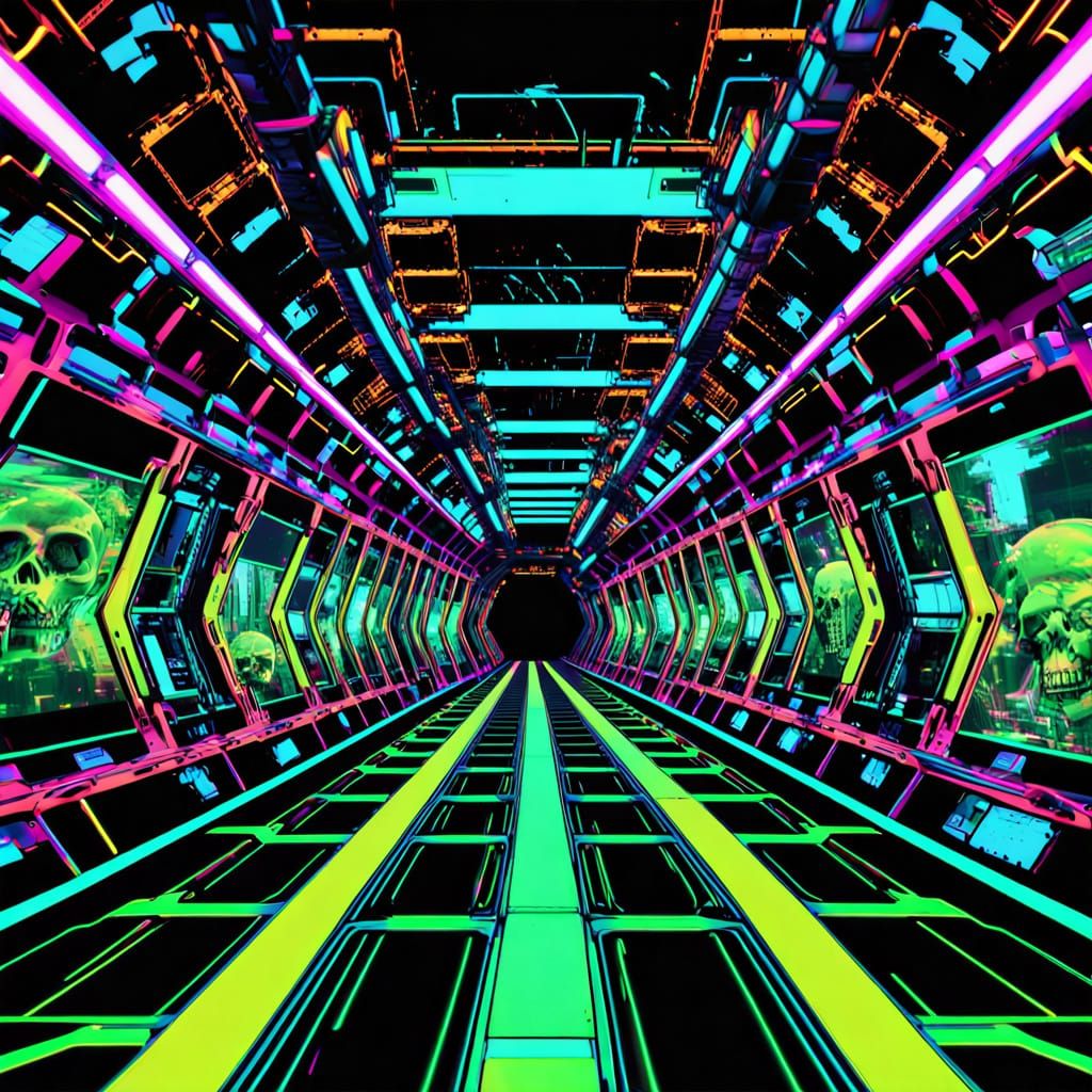 Cyberpunk Journey Through a Corrupted Mechanical Wasteland