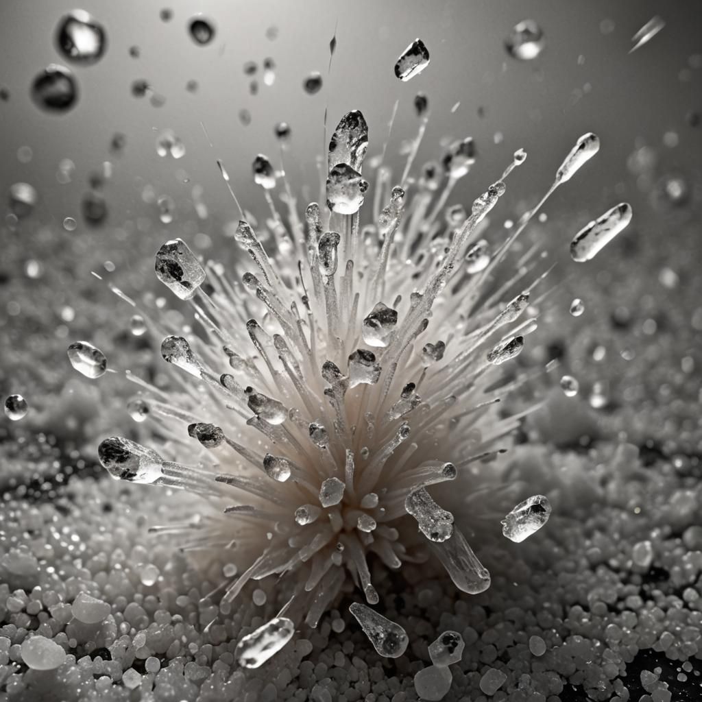Surreal Salt Grain in Mid-Air: Macro Photography