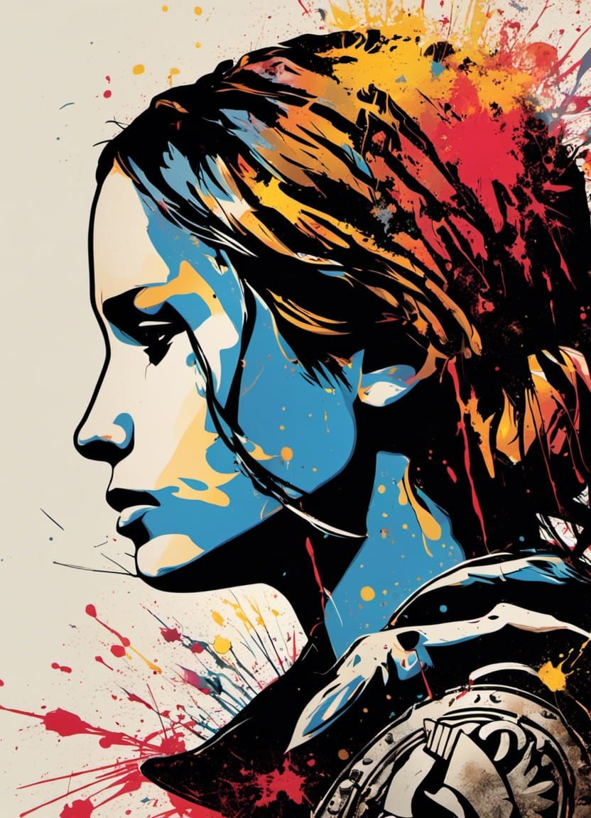 Hunger Games Logo in Graffiti Splatter Art