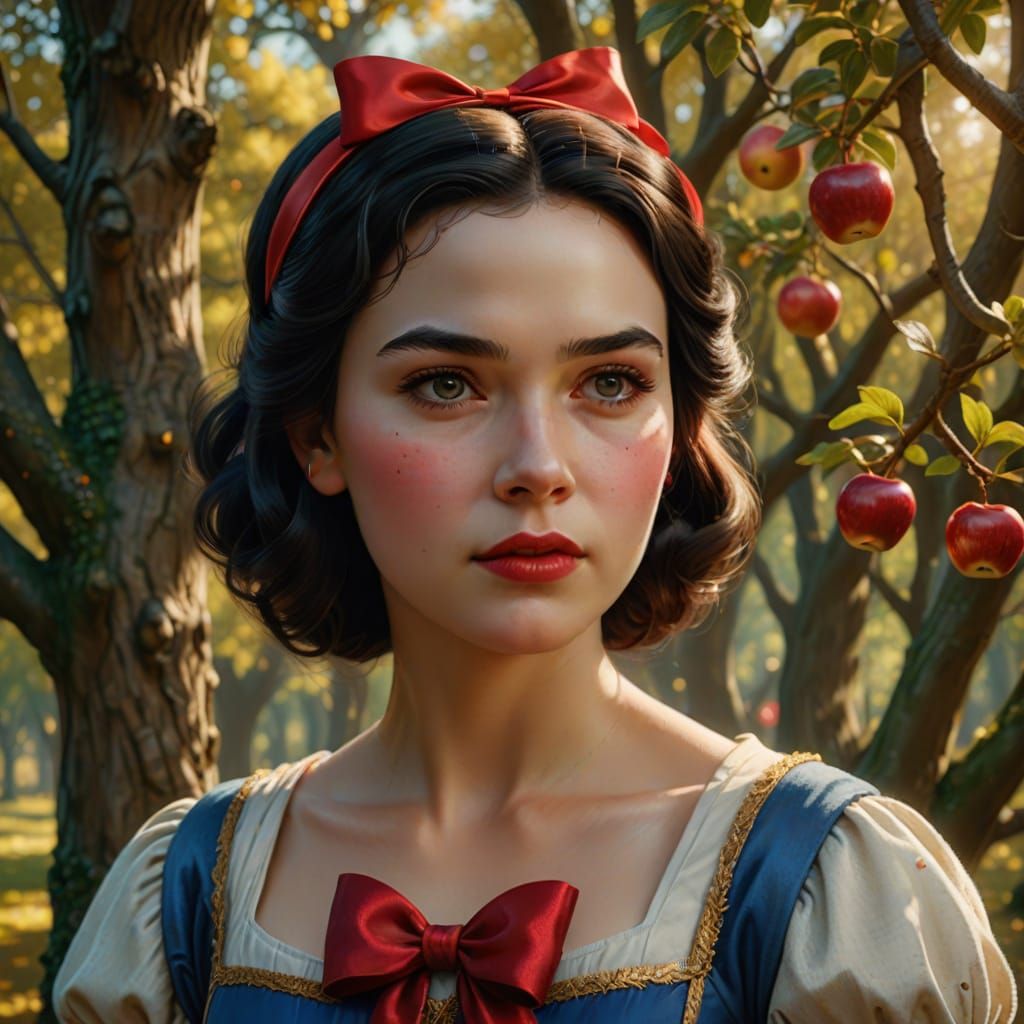 Fairest Princess in a Vibrant Forest Landscape