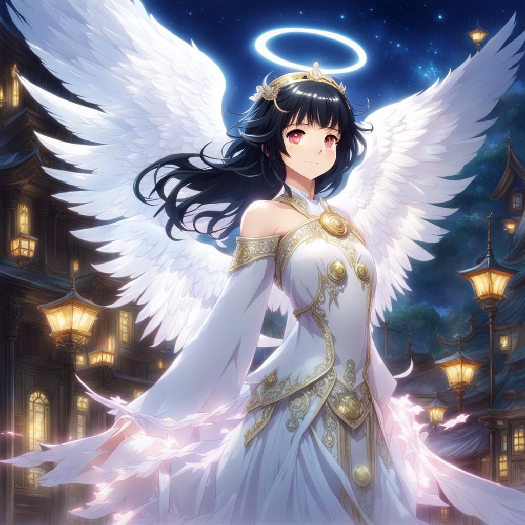 Smiling Angel Girl in Dreamcore Style