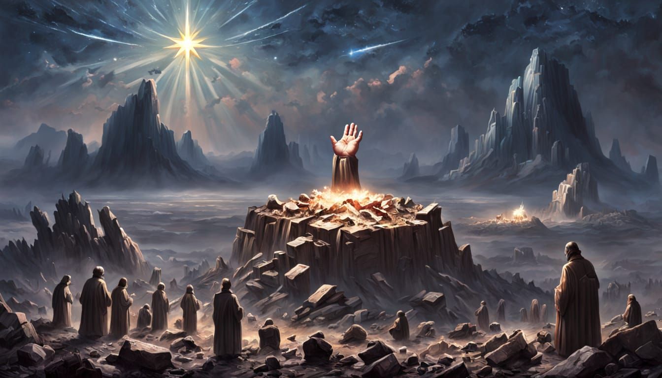 Apocalyptic Stone Figures in Socialist Realism Style