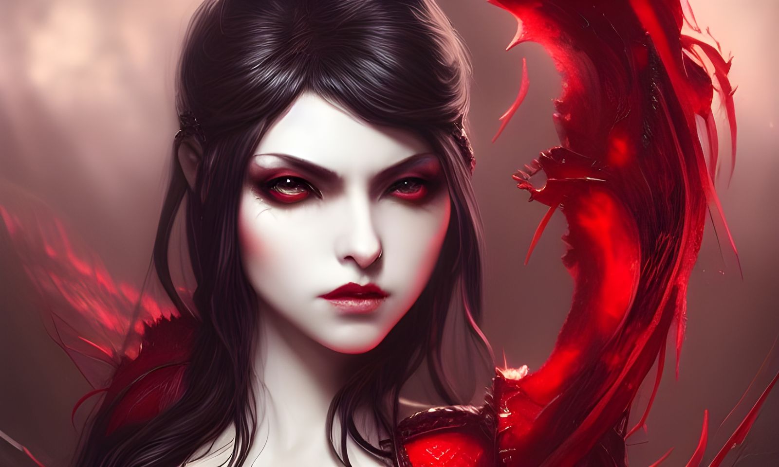 Beautiful Vampire Queen in Hyperrealistic Digital Art