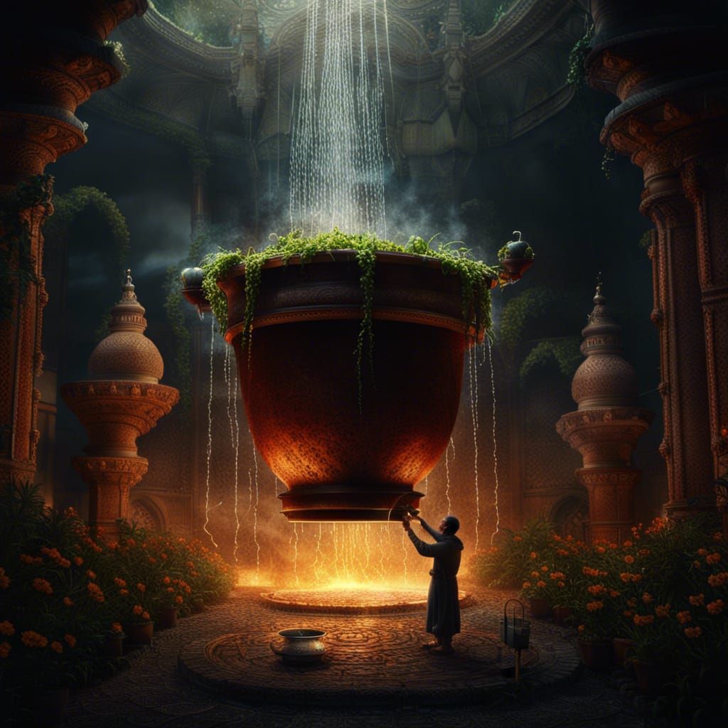 Jinn Gardening Jasmines in Hell: Digital Matte Painting