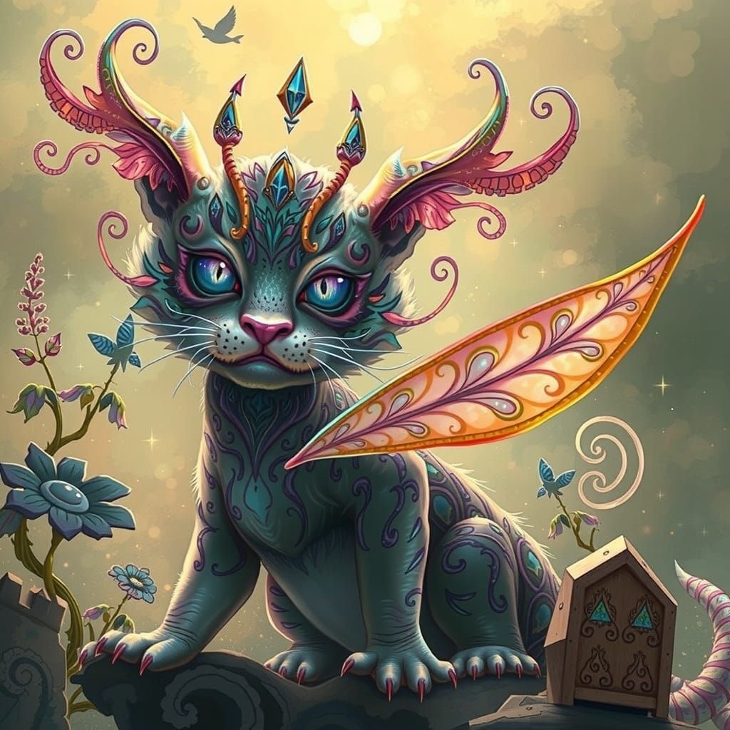 Fairy Dragon Tiger with Iridescent Scales