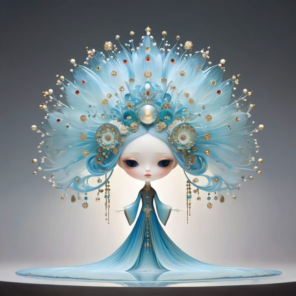 Surreal Red Portrait in Symbolic Style