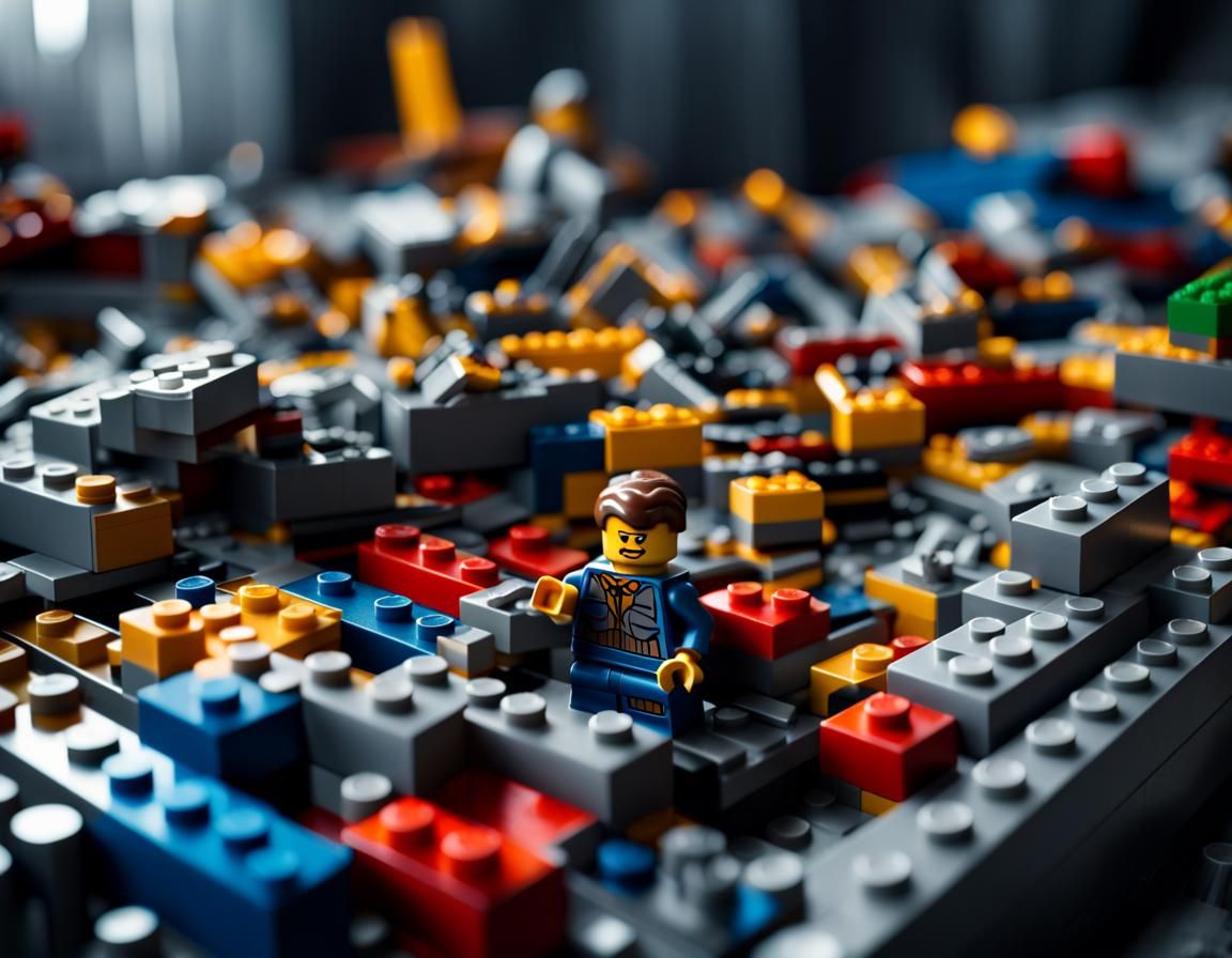 Hyperrealistic Lego Film Still in HDR