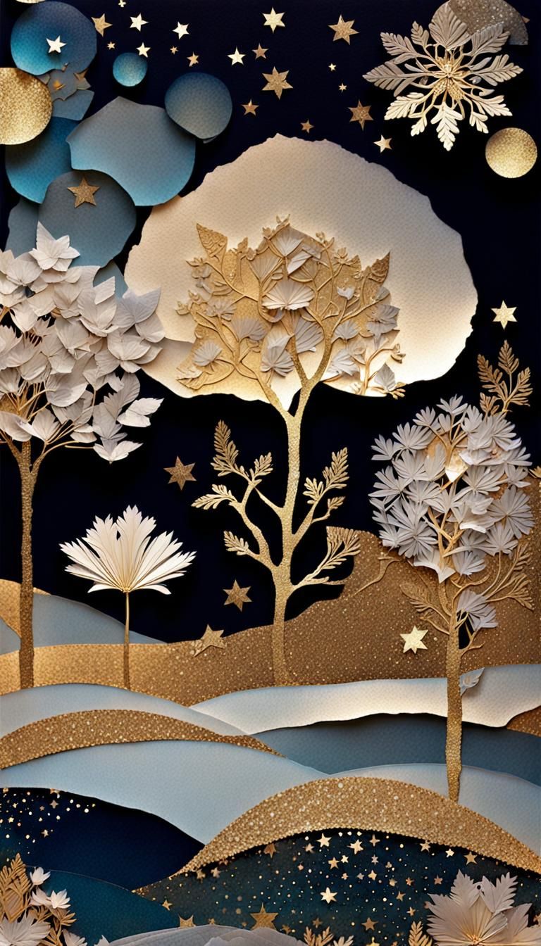 Winter Collage: Breathtaking Twilight Magic