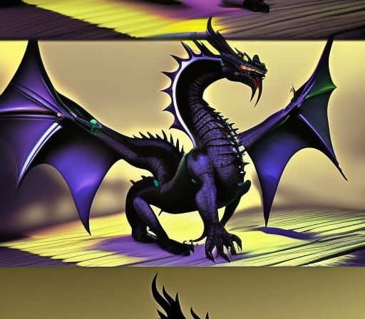 Hyperrealistic Black Dragon in Dark Fantasy Fog