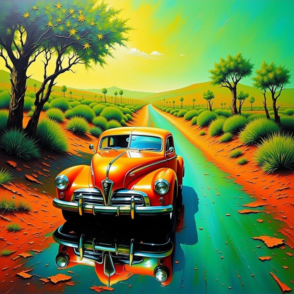 On the street with vibrant colors