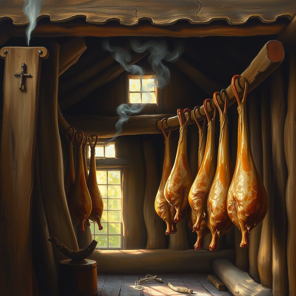 Traditional German Smokehouse for Ham Curing