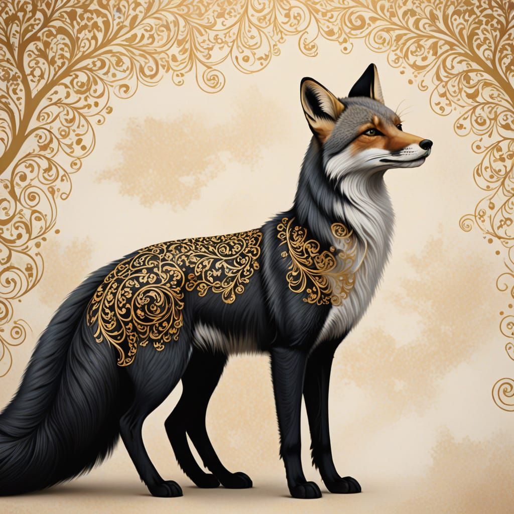 Elegant Doe Fox with Flowing Golden Fur