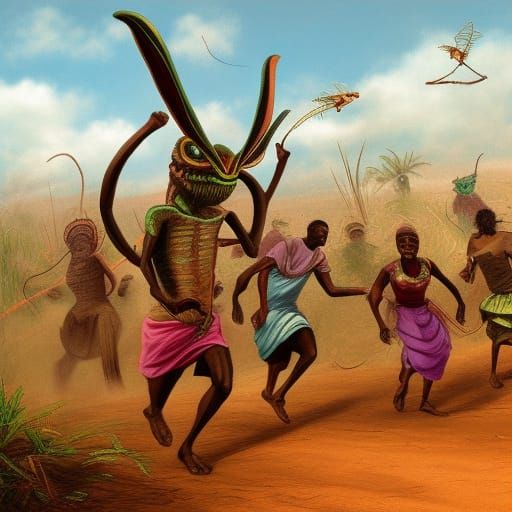 Giant Grasshopper Attack in Uganda, 1873