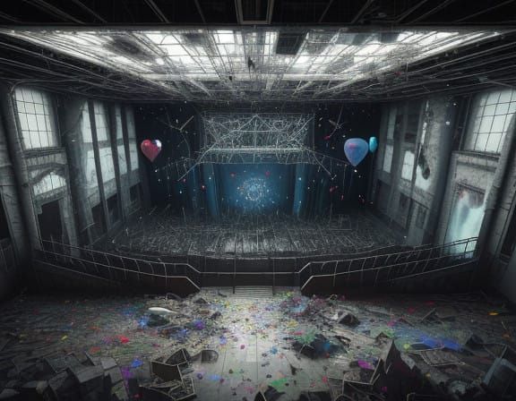 Dystopian Rave in a Futuristic Ruin