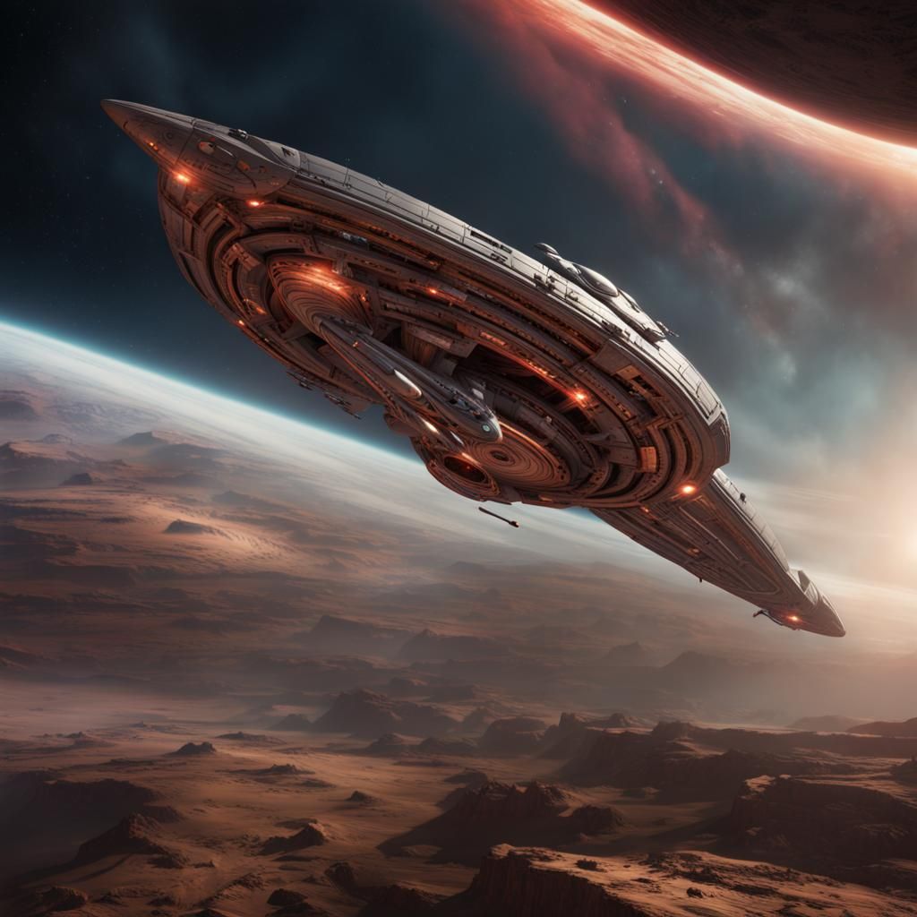 Star Trek: Vulcan - Ancient Vulcan spacecraft surveys the surface of Vulcan after the last of the Great Wars, searching ...