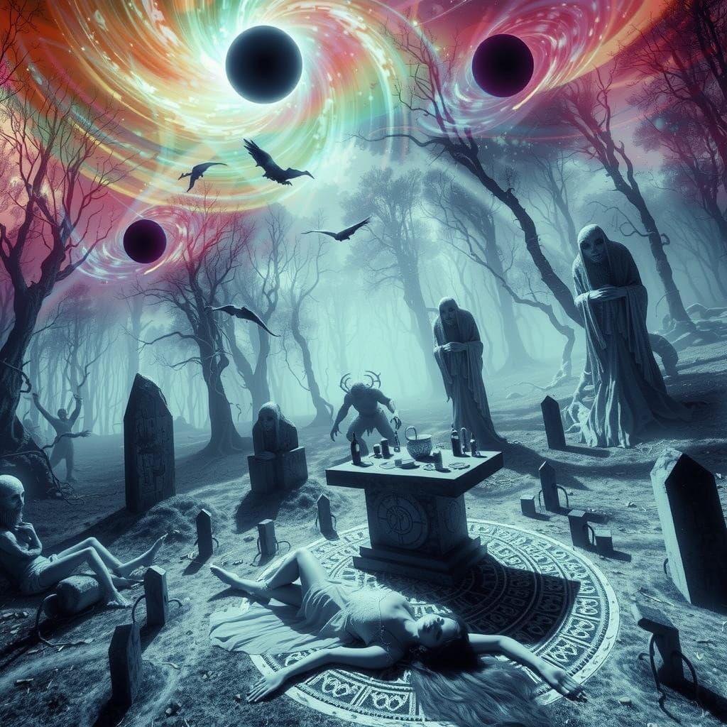 Inverted Eclipse over Haunted Forest Altar