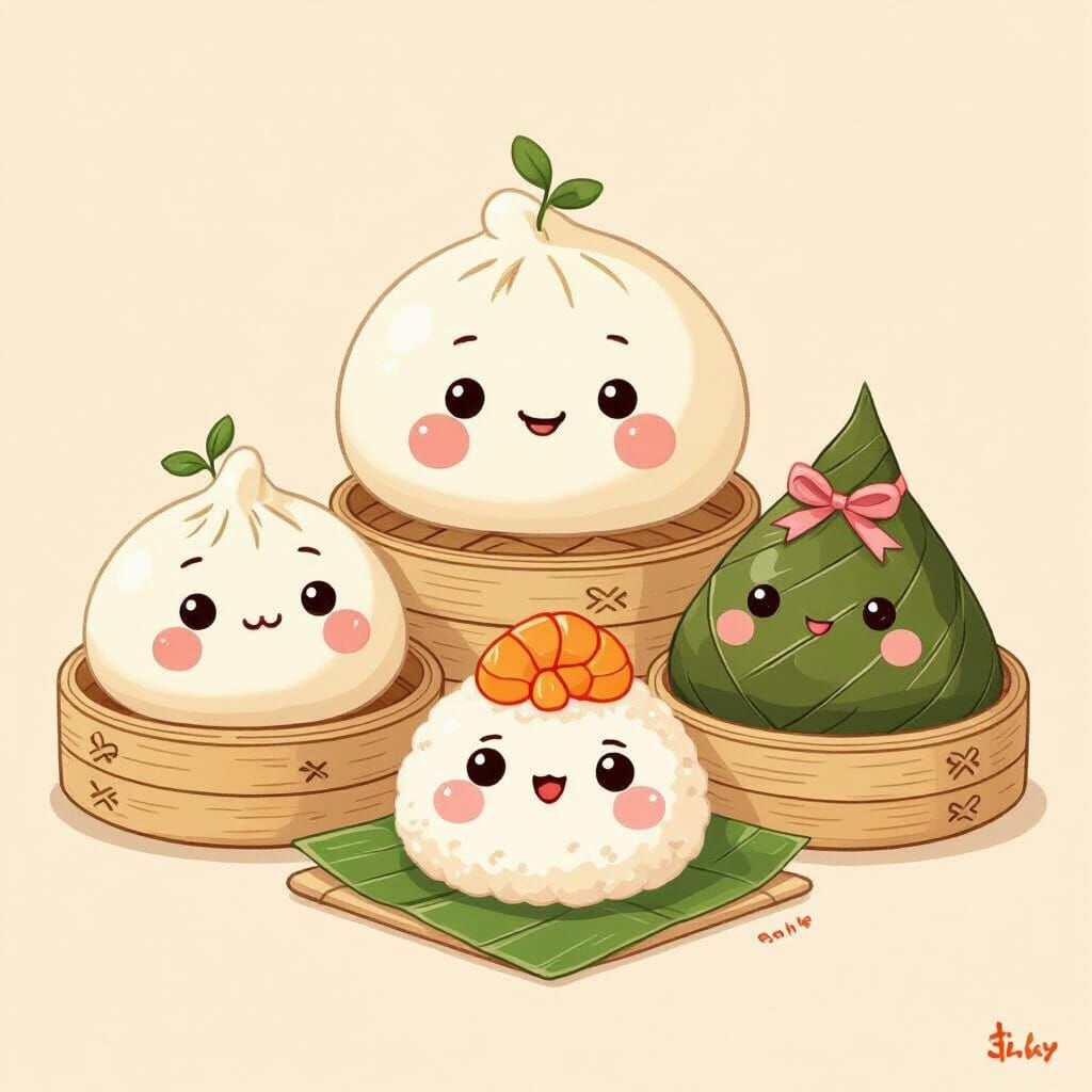 Sanrio-Cute Dumpling Friends in Pastel Colors