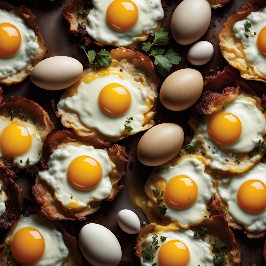 Fried Eggs in Abstract Photographic Style