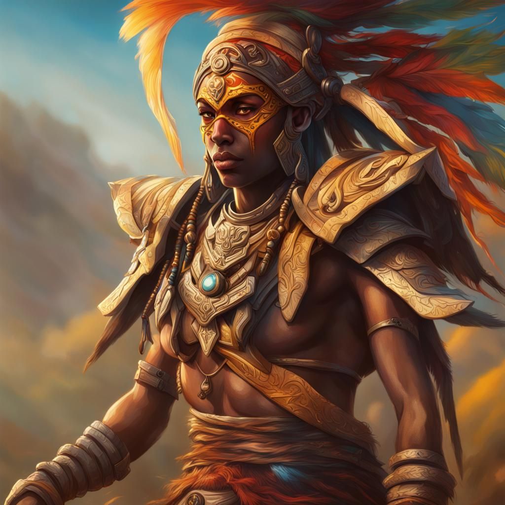 Hyperrealistic Portrait of Orixas in Splash Art Style