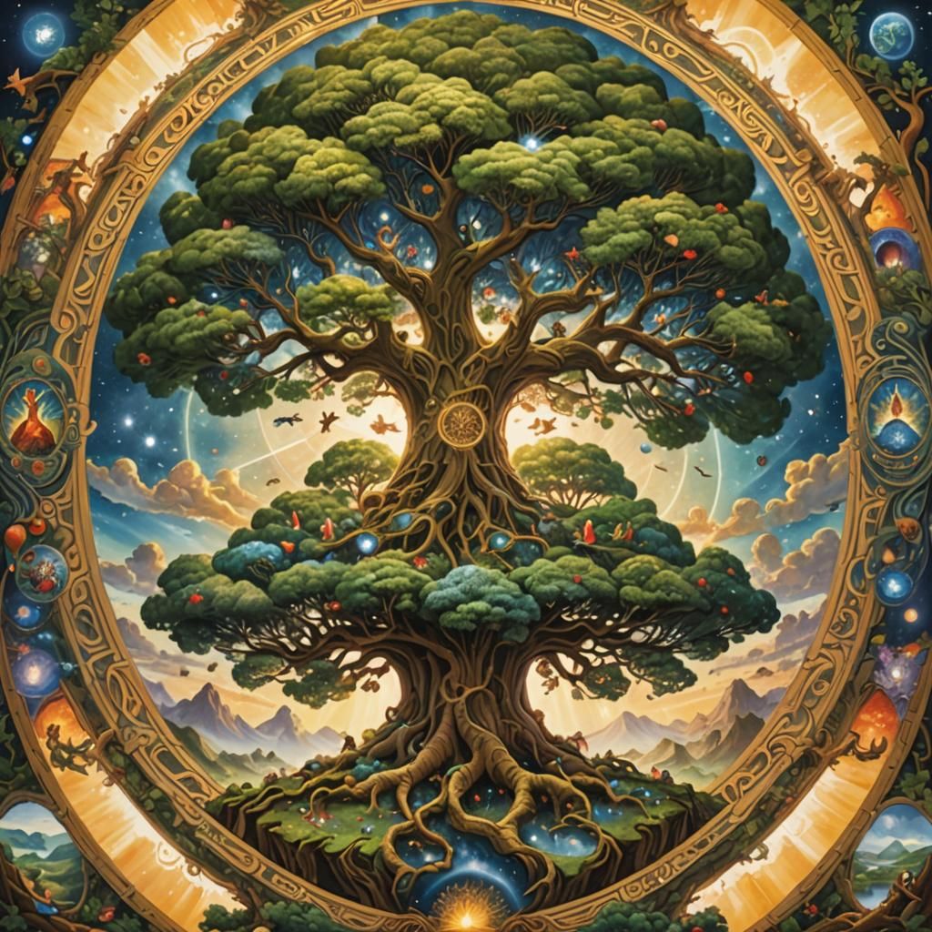 World Tree Connecting Heaven and Earth