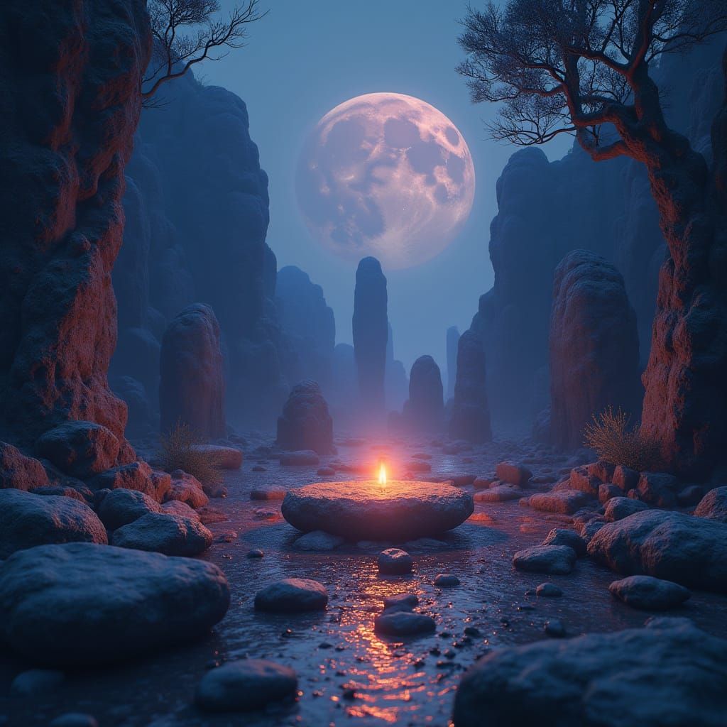 Singing Stones in Dark Fantasy Concept Art