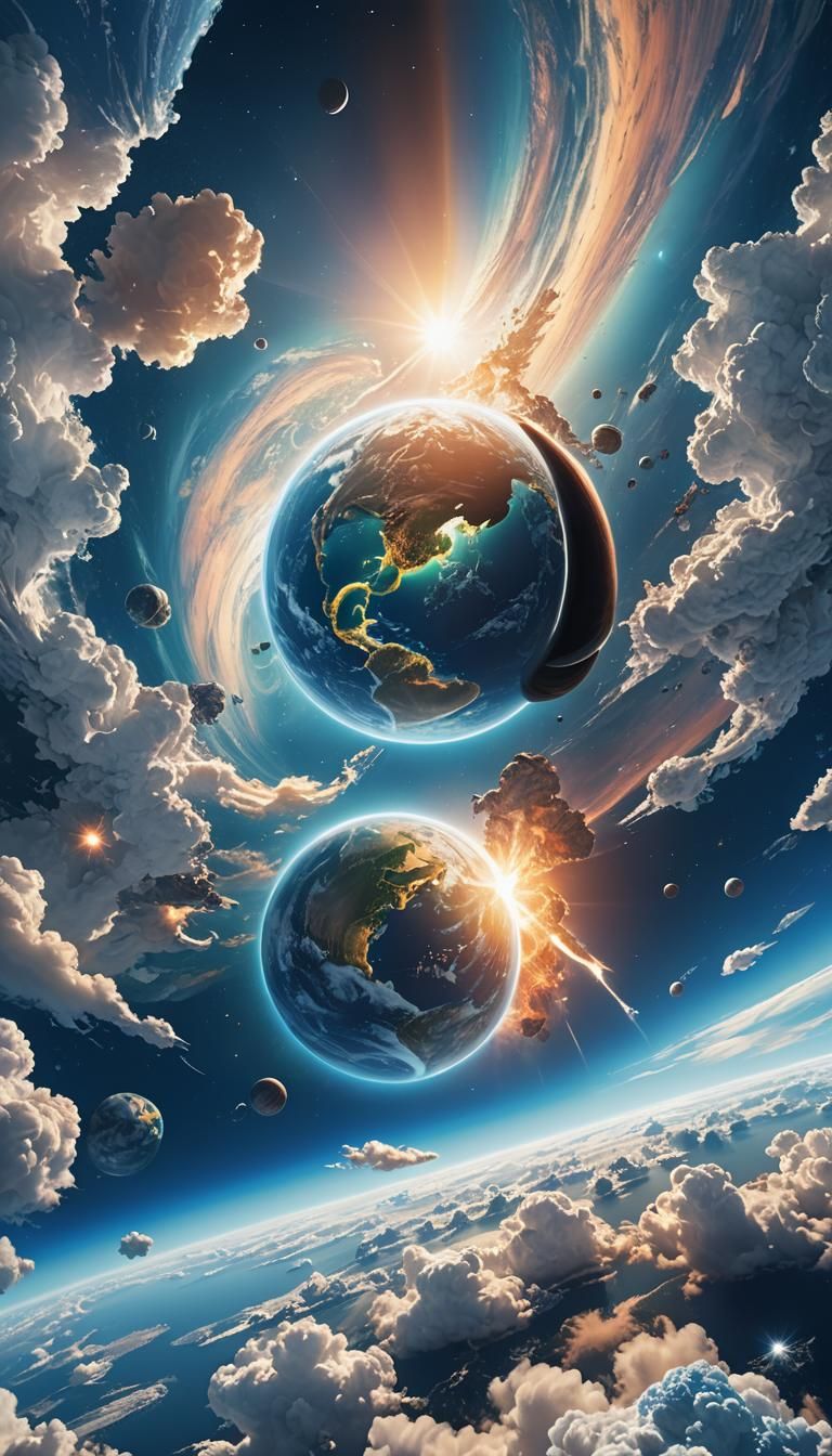 Earth from Space: Panoramic Sci-Fi Landscape