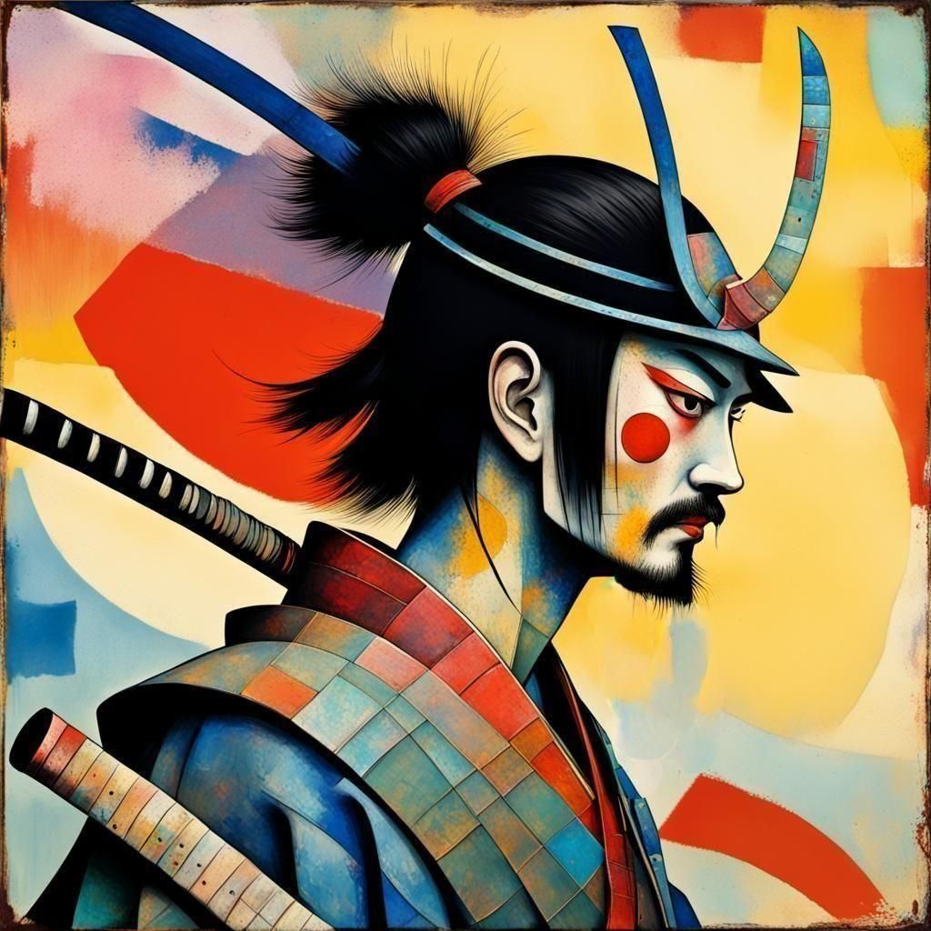 Epic Samurai Portrait in Vivid Colors
