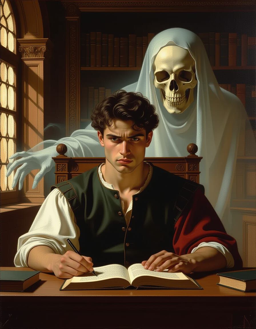 Renaissance Scholar Unaware of Ghostly Threat