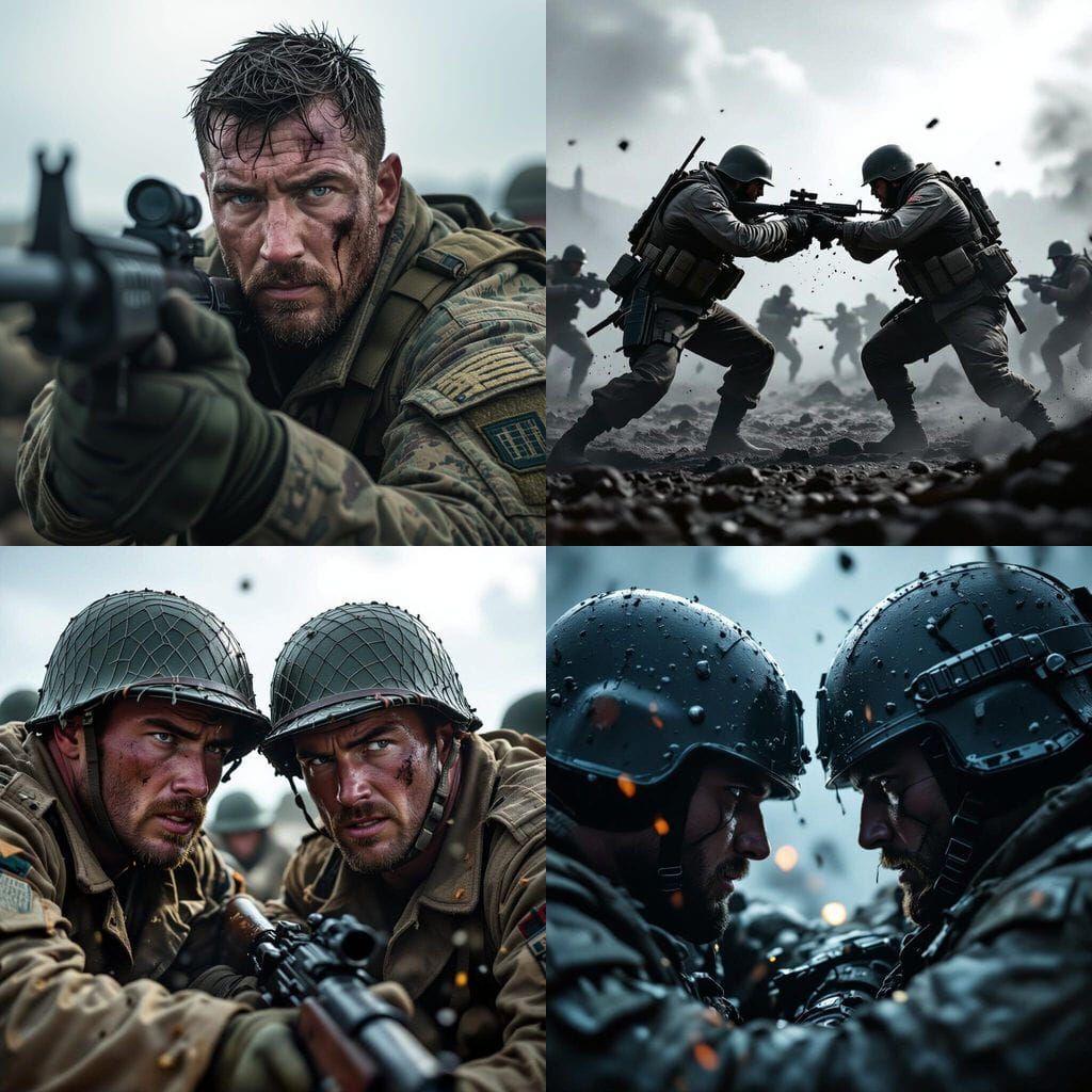 Intense Combat Battle With Hyperrealistic Detail