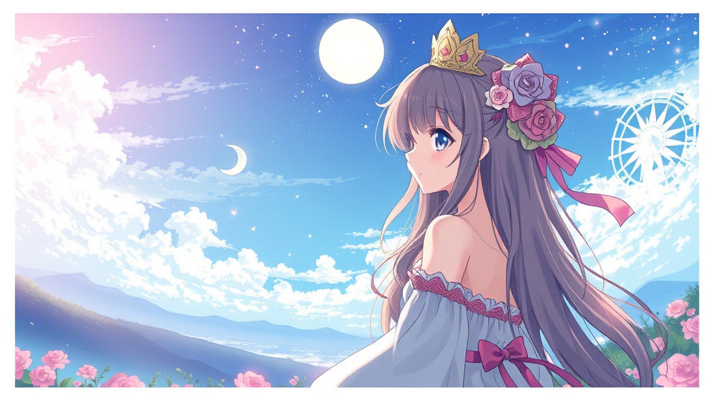 Anime Style Princess in Field Story