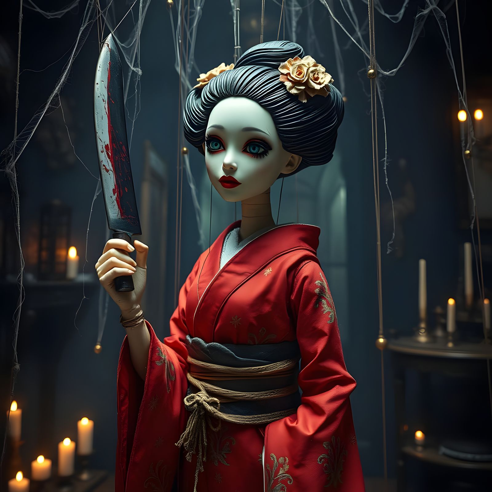 Psycho geisha doll 😱💀😱