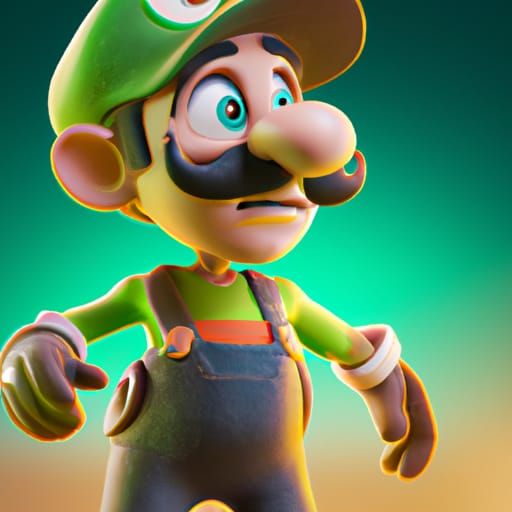 Luigi as Pixar-Style 3D Digital Art