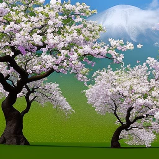 Cherry Blossoms in Orb: Hyperrealistic Splash Art