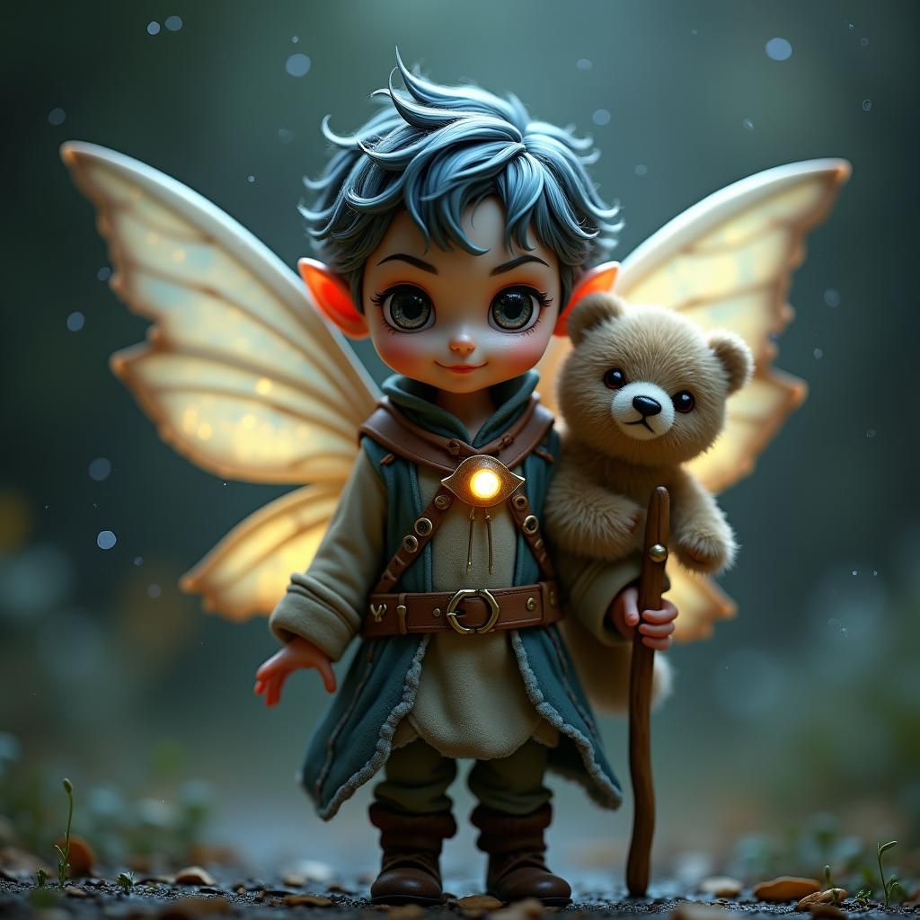 Fairy Druid with Galaxy Eyes, High-Contrast Portrait